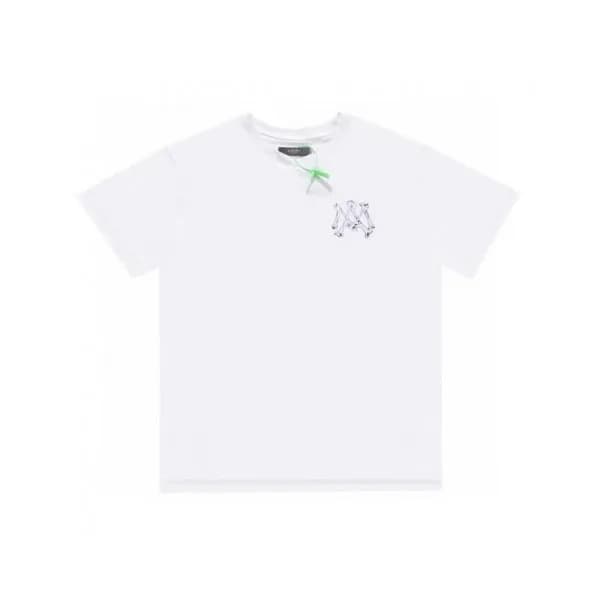 Amiri Mm/Wm Logo Cotton Short Sleeved Tshirts Whi… - 1