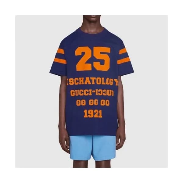 Gucci Mm/Wm Logo Short Sleeved Tshirts Blue - 구찌 … - 1