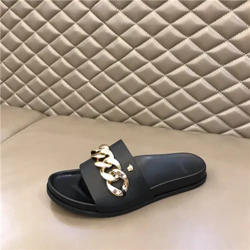 Versace 2021 Men's Leather Slipper,VERS0587 - … - 1