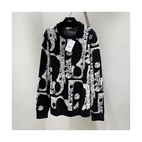Dior Mens Retro Logo Sweaters Black - 디올 2021 남성 … - 1
