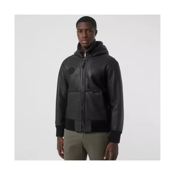 Burberry Mens Casual Leather Jackets Black - 버버리 … - 1
