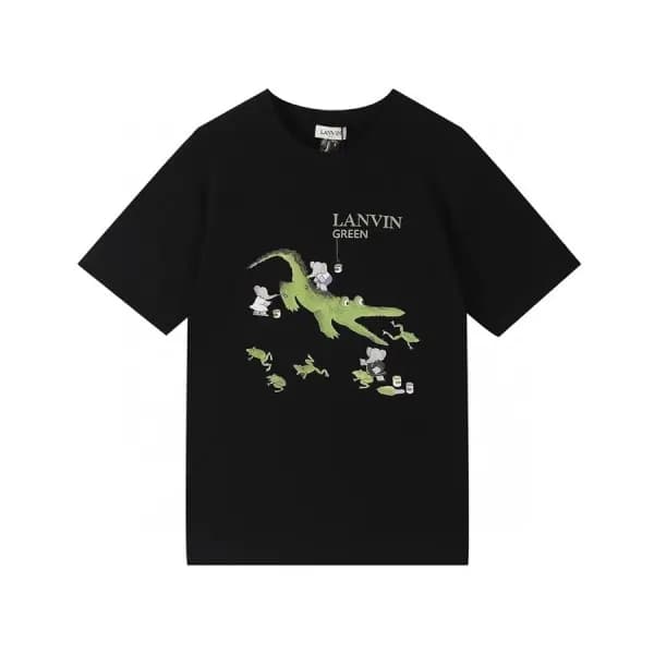 랑방 남성 이니셜 블랙 반팔티 - Mens Black Tshirts - lan0021x - 1