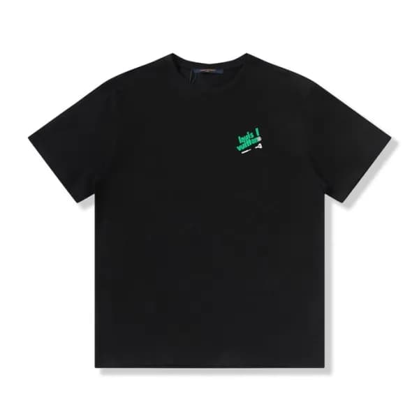 루이비통 남성 크루넥 블랙 반팔티 - Mens Black Tshirts - lou04034… - 1