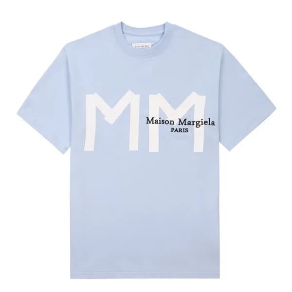 메종마르지엘라 남/녀 크루넥 블루 반팔티 - Unisex Blue Tshirts - mai… - 1