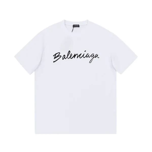 발렌시아가 남성 크루넥 화이트 반팔티 - Mens White Tshirts - bal014… - 1