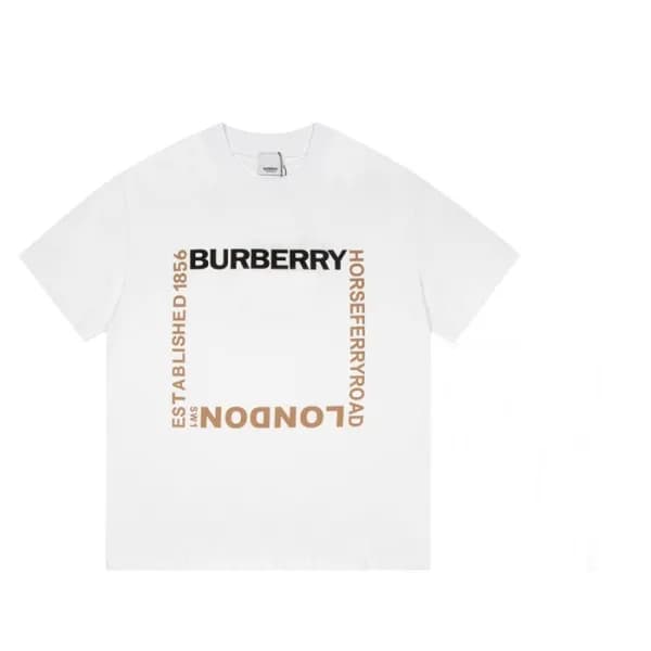버버리 남/녀 화이트 크루넥 반팔티 - Unisex White Tshirts - Bur04… - 1