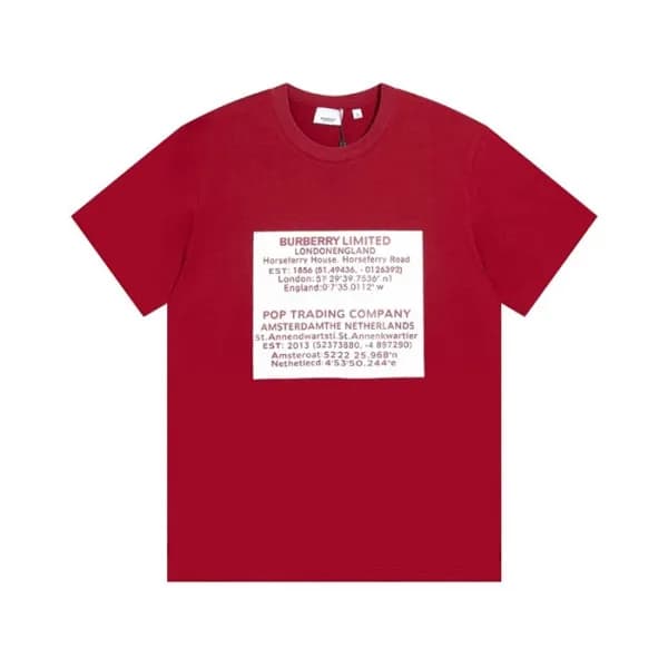 버버리 남성 레드 크루넥 반팔티 - Mens Red Tshirts - Bur04426x - 1