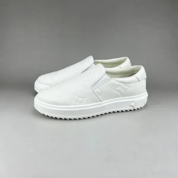 루이비통 남/녀 모노그램 화이트 로퍼 - Unisex White Loafer - lou05… - 1