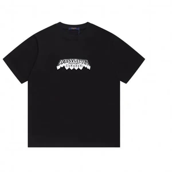 루이비통 남성 블랙 크루넥 반팔티 - Mens Black Tshirts - lou05104… - 1