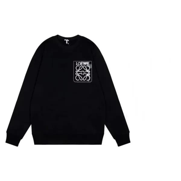 로에베 남/녀 클래식 블랙 맨투맨 - Unisex Black Tshirts - loe063… - 1