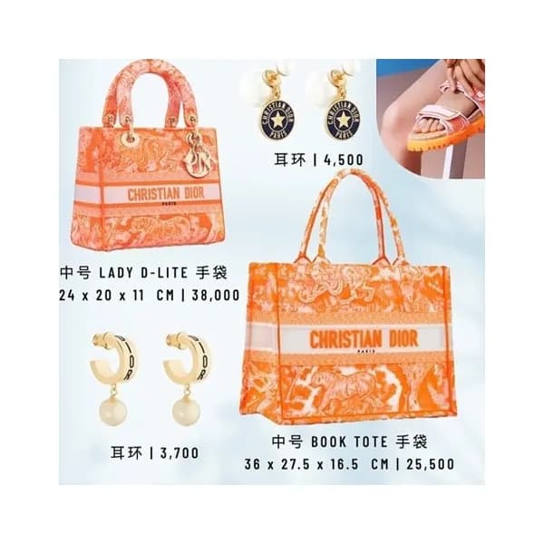 디올 남/녀 오렌지 북토트 - Unisex Orange Book Tote - dio0210… - 1