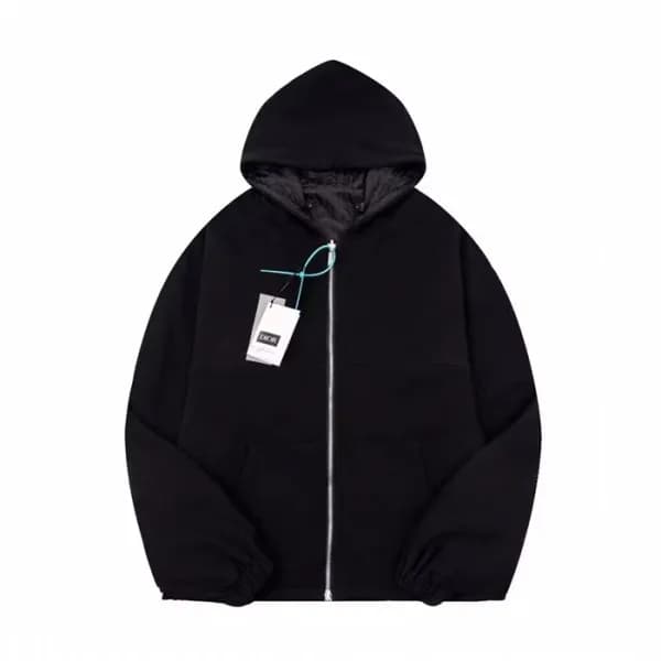 디올 남자 베이직 블랙 집업 후드티 - Dior Mens Black Hoodie - dio… - 1