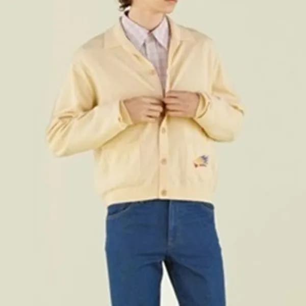 구찌 남/녀 브이넥 옐로우 가디건 - Gucci Unisex Yellow Cardigan … - 1
