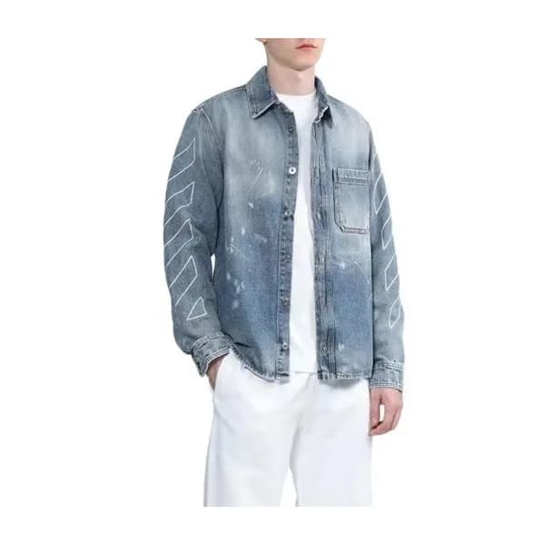오프화이트 남성 시그니처 블루 셔츠 - Off-white Mens Blue Shirts -… - 1