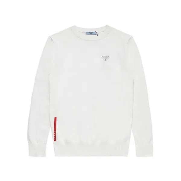 프라다 남성 크루넥 화이트 니트 - Prada Mens White Knits - pra02… - 1
