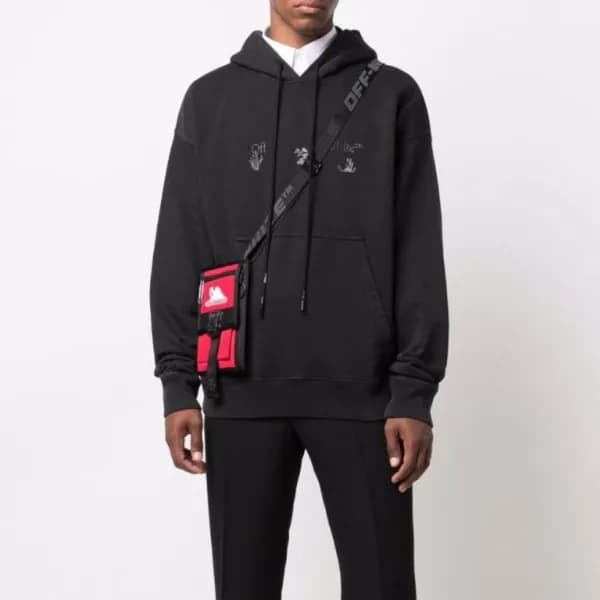 오프화이트 남성 블랙 후드티 - Off-white Mens Black Hoodie - of… - 1