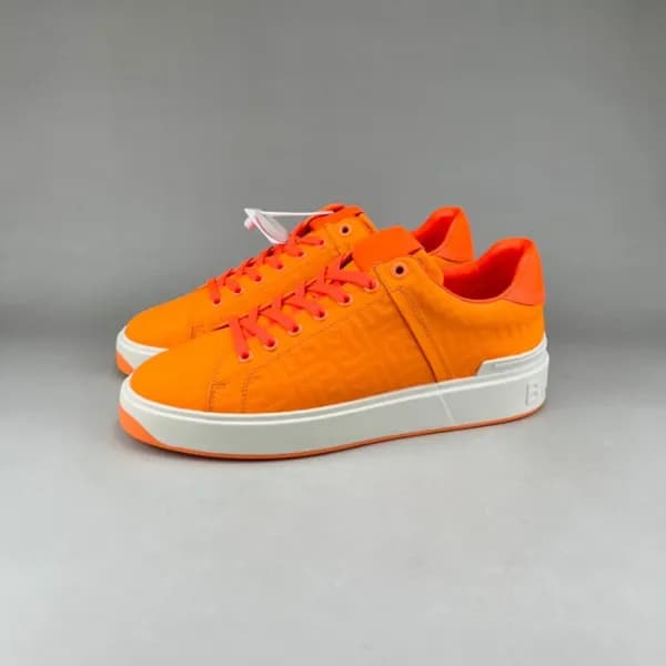 발망 남성 트렌디 오렌지 스니커즈 - Balmain Mens Orange Sneakers … - 1