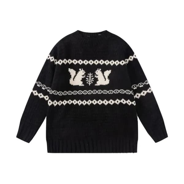 아크네 남/녀 크루넥 블랙 니트 - Acne Unisex Black Knits - ace1… - 1