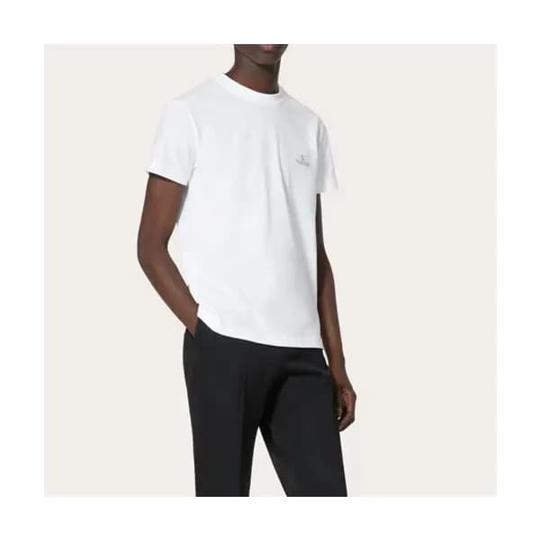 발렌티노 남성 화이트 크루넥 반팔티 - Valentino Mens White Tshirts… - 1