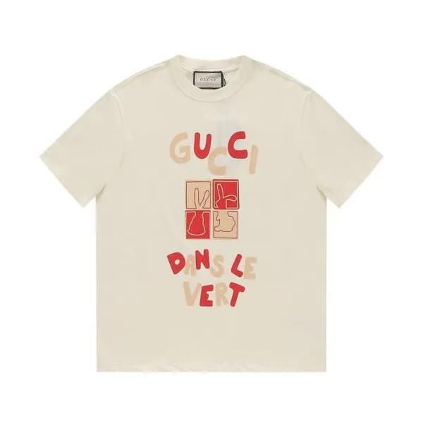 구찌 남/녀 아이보리 크루넥 반팔티 - Gucci Unisex Ivory Short sle… - 1
