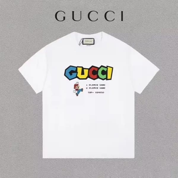 구찌 남성 화이트 크루넥 반팔티 - Gucci Mens White Short sleeved… - 1