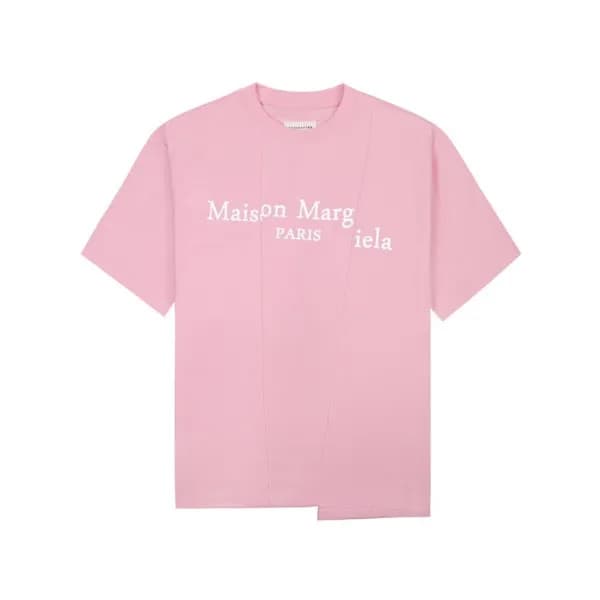 메종마르지엘라 남/녀 크루넥 핑크 반팔티 - Maison Margiela Unisex Pi… - 1