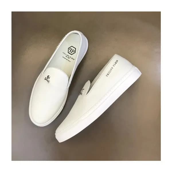 필립플레인 남성 모던 화이트 슬립온 - Philipp Plein Mens White Sli… - 1