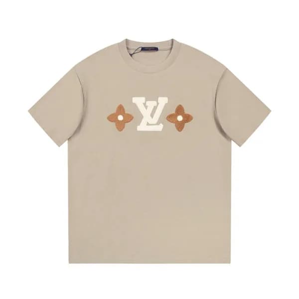 루이비통 남성 베이지 크루넥 반팔티 - Louis vuitton Mens Beige Sho… - 1