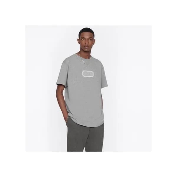 디올 남성 그레이 크루넥 반팔티 - Dior Mens Gray Short sleeved T… - 1