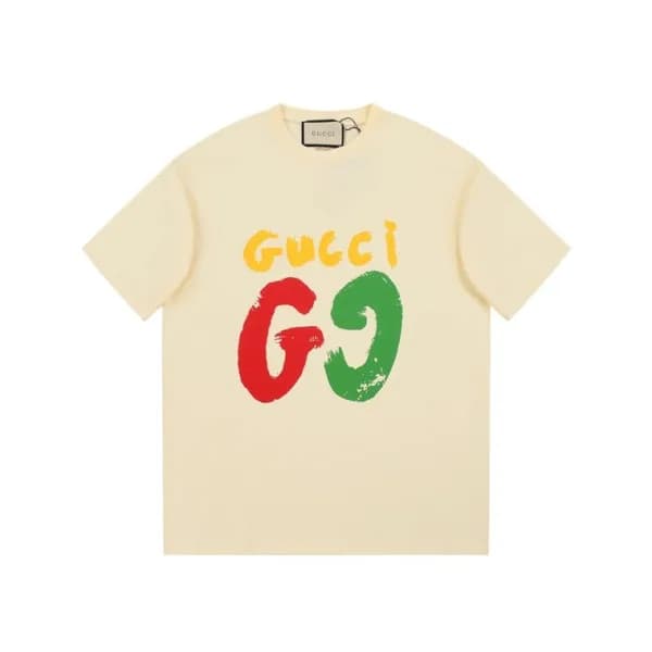 구찌 남/녀 아이보리 크루넥 반팔티 - Gucci Unisex Ivory Short sle… - 1