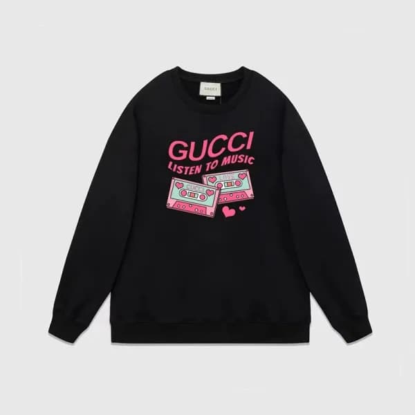 구찌 남성 베이직 블랙 맨투맨 - Gucci Mens Black Tshirts - Gu93… - 1