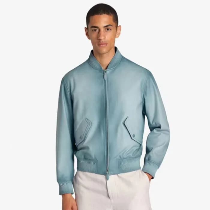 벨루티 남성 블루 가죽 자켓 - Berluti Mens Blue Jackets - ber2… - 1