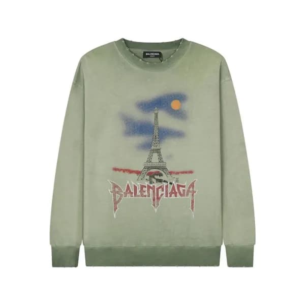 발렌시아가 남성 그린 맨투맨 - Balenciaga Mens Green Tshirts - … - 1