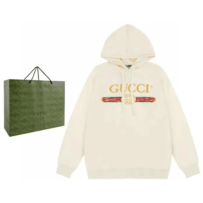 구찌 남성 화이트 후드티 - Gucci Mens White Hoodie - gu1141x - 1