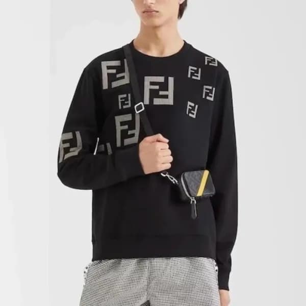 펜디 남성 캐쥬얼 블랙 맨투맨 - Fendi Mens Black Tshirts - cl14… - 1