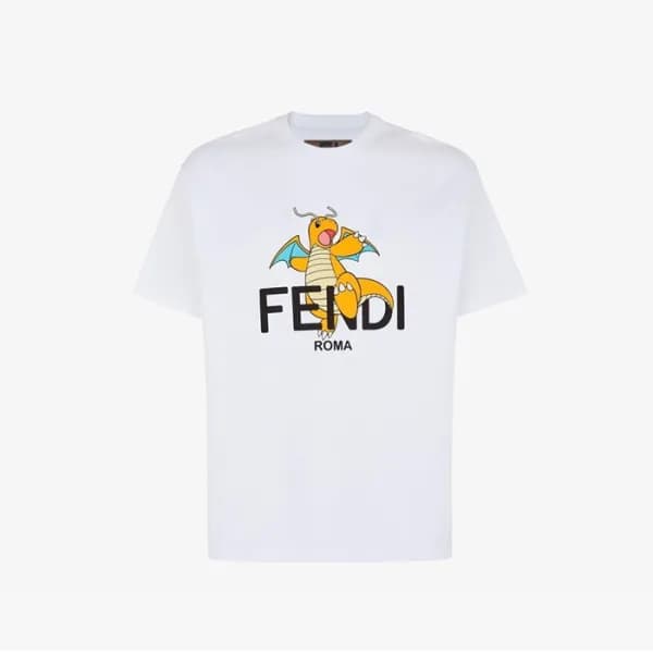 펜디 남성 화이트 크루넥 반팔티 - Fendi Mens White Short sleeved… - 1