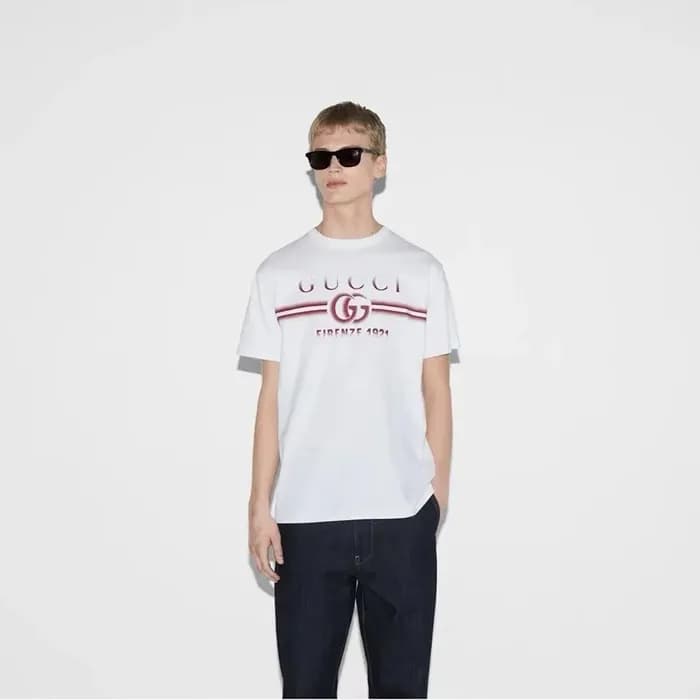 구찌 남성 화이트 티셔츠 - Gucci Mens White Tshirts - guc362x - 1