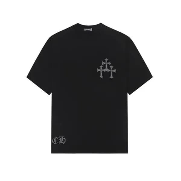 크롬하츠 남성 블랙 반팔티 - Chrom Hearts Mens Black Tshirts -… - 1