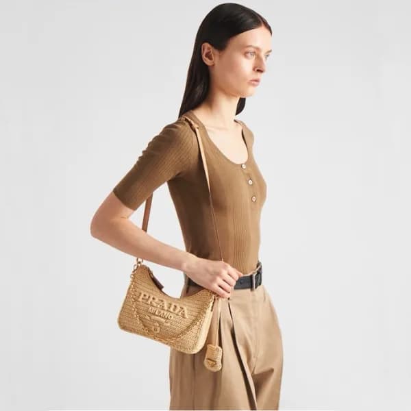 프라다 여성 베이지 라탄백 - Prada Womens Beige Shoulder Bag -… - 1