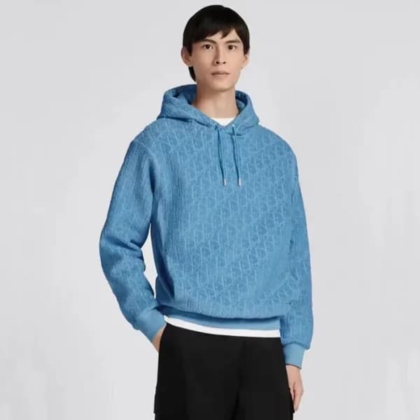 디올 남/녀 블루 후드티 - Dior Unisex Blue Hoodie - dic1957x - 1