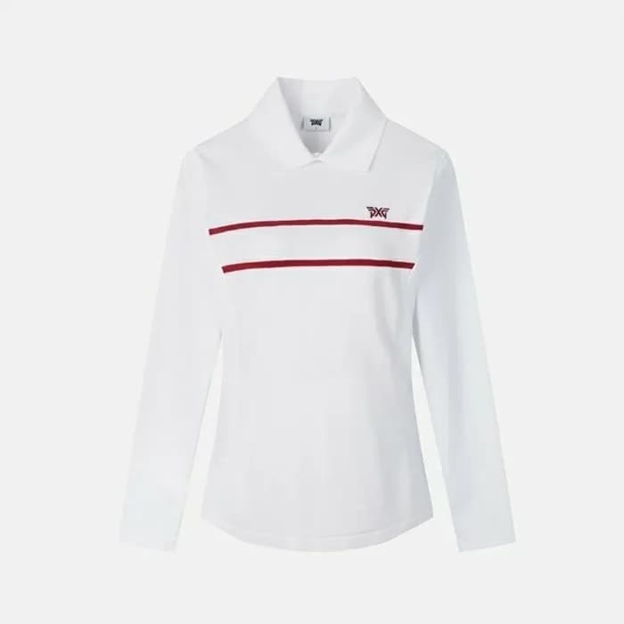 PXG 여성 니트 하이브리드 카라 긴팔 티셔츠 - gol1296x - 1