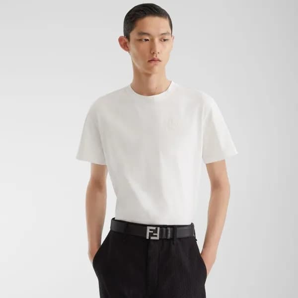 펜디 남성 라운드 반팔 티셔츠 - Fendi Mens Round Tshirt - fec53… - 1