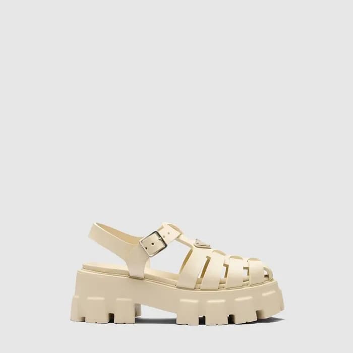 프라다 여성 모놀리스 크로셰 케이지 샌들 - Prada Womens Monolis Croc… - 1