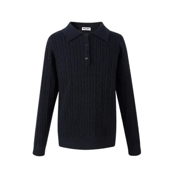미우미우 여성 폴로 니트 - Miumiu Womens Polo Knitwear - mic8… - 1