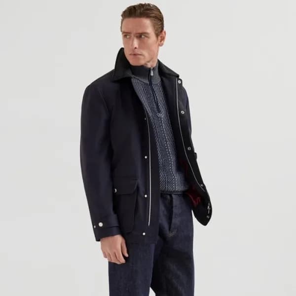 브루넬로쿠치넬리 남성 집업 니트 - Brunello Cucinelli Mens Zip-up… - 1