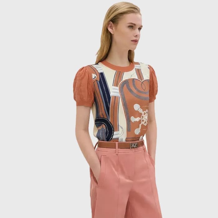 에르메스 여성 라운드 반팔 스웨터 - Hermes Womens Round Knitwear … - 1