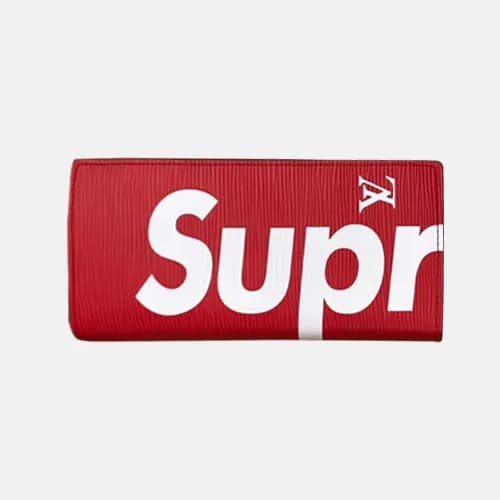 Louis Vuitton 2018 Mens Long Red Supreme Brazza Wa… - 1