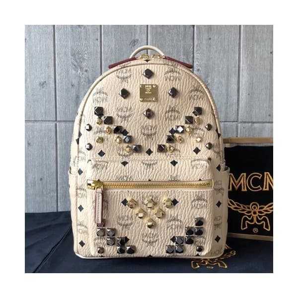 MCM Visetos Stark Leather Back Pack,21/26/34cm - 엠… - 1