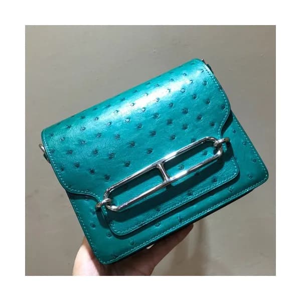 Hermes Roulis Ostrich Leather Shoulder Bag,19cm - … - 1