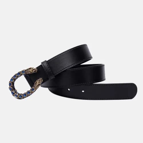 [매장판]Gucci 2019 Ladies Cubic Buckle Leather Belt -… - 1